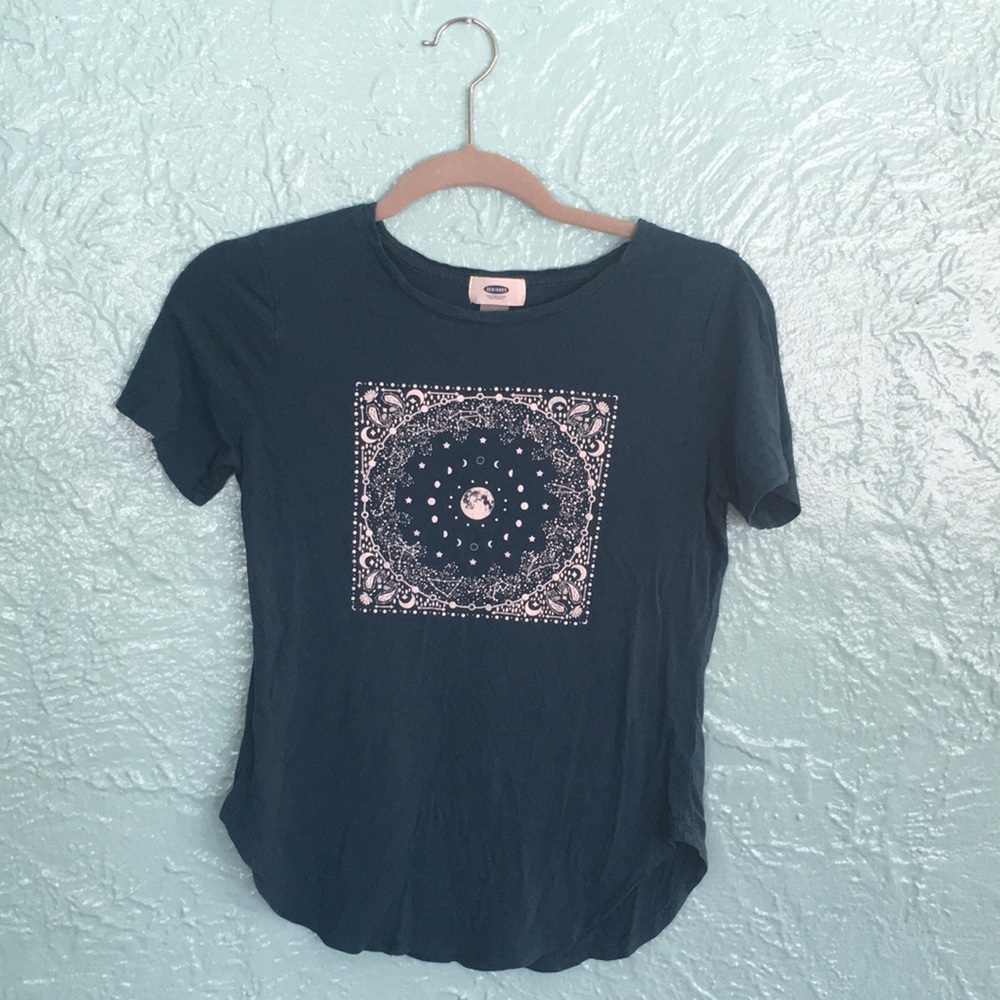 Teal Old Navy Moon Rounded Hem T-Shirt XS